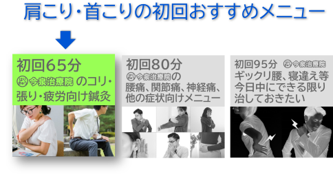 肩こり・首こりの初回おすすめメニュー
